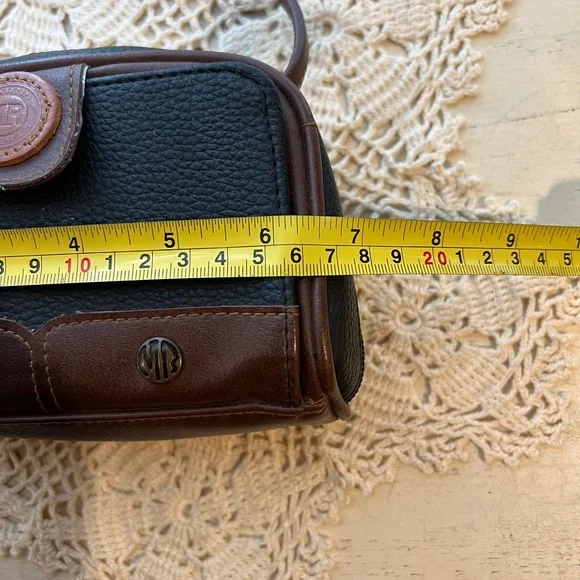 Vintage Martin Roberts Mini Crossbody Bag Brown Black Leather Small Purse - Picture 10 of 12